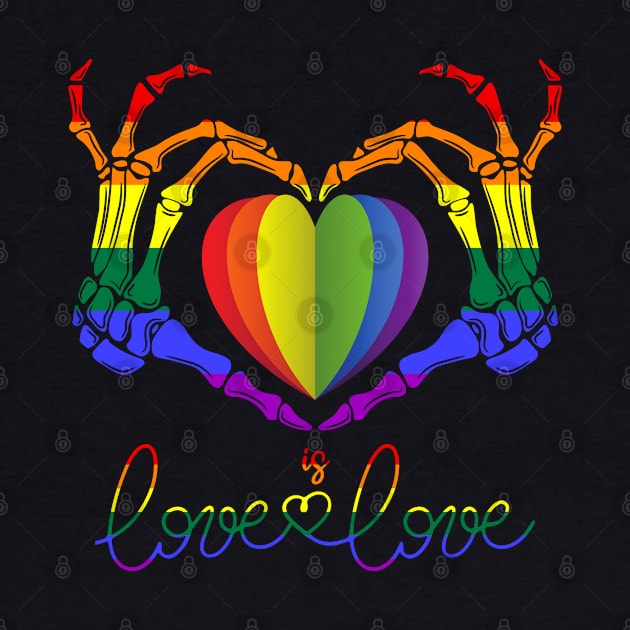 Rainbow Skeleton Heart Loves Is Love LGBT Gay Lesbian Pride by AE Desings Digital